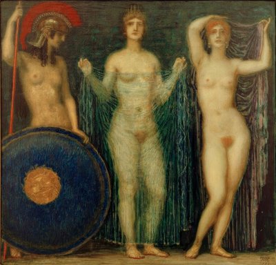 The Three Goddesses Athena, Hera, and Aphrodite by Franz von Stuck